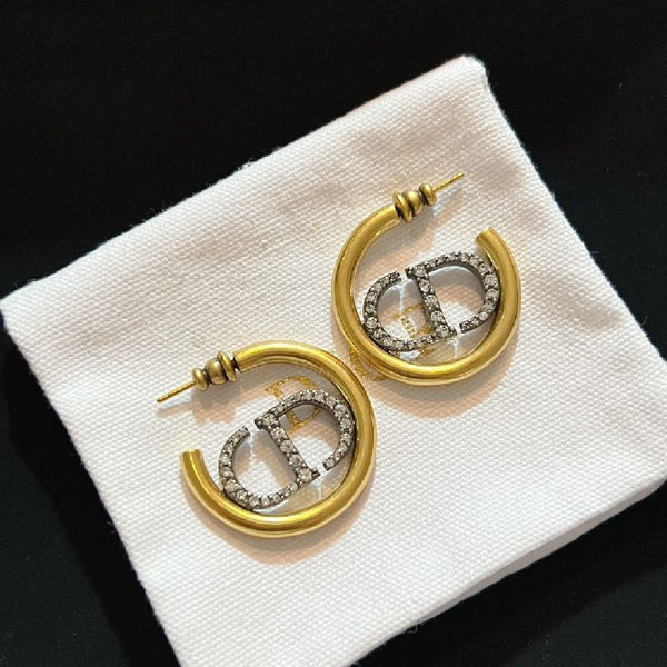 Vintage Two-Tone Circle Earrings
