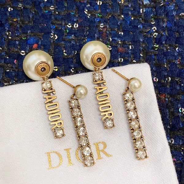 Alphabet Pearl Masonry Earrings