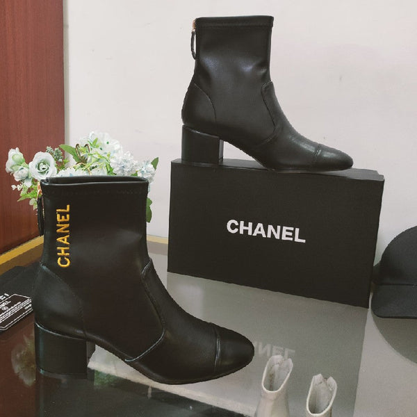 Autumn Winter Versatile Ankle Boots with Chunky Heels