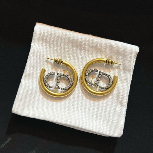 Vintage Two-Tone Circle Earrings